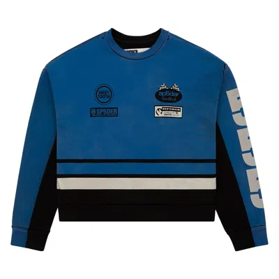 Pre-owned Sp5der Triple Five Crewneck 'blue' | Men's Size S