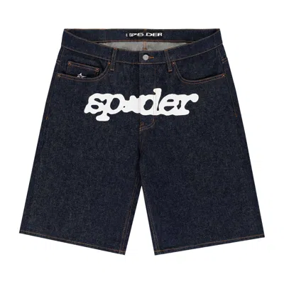 Pre-owned Sp5der V3 Logo Denim Short 'indigo Denim' | Blue | Men's Size 34
