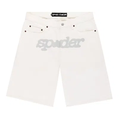 Pre-owned Sp5der V3 Logo Denim Short 'white' | Men's Size 34