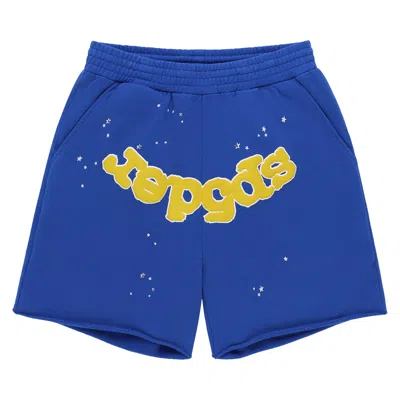 Pre-owned Sp5der Varsity Web Sweatshort 'blue' | Men's Size M