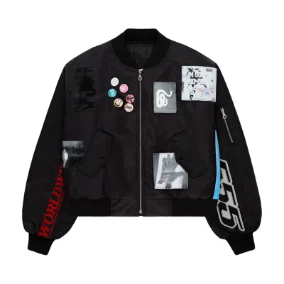 Pre-owned Sp5der Vet Bomber Jacket 'black' | Men's Size Xl