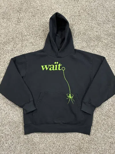 Pre-owned Sp5der Wait Hoodie In Black