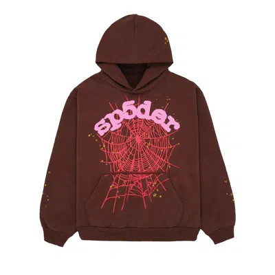Pre-owned Sp5der Web Hoodie 'brown'