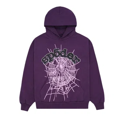 Pre-owned Sp5der Web Hoodie 'grape' In Purple