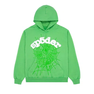 Pre-owned Sp5der Web Hoodie 'slime Green'