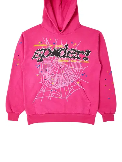 Sp5der Web "magenta" Hoodie In Pink