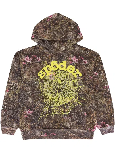 Sp5der Web Og "camo" Hoodie In Brown