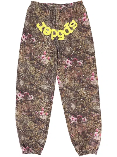 Sp5der Web Og "camo" Track Pants In Brown