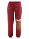 Sp5der Web-print Elastic-cuff Track Pants In Red