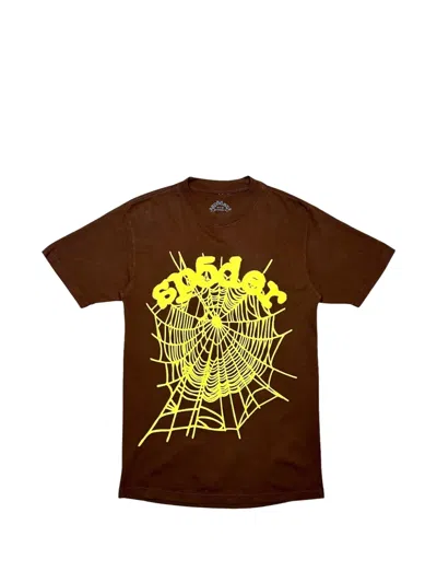 Sp5der Web Short-sleeve T-shirt In Brown