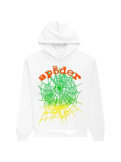 Sp5der Web-print Logo-print Hoodie In White