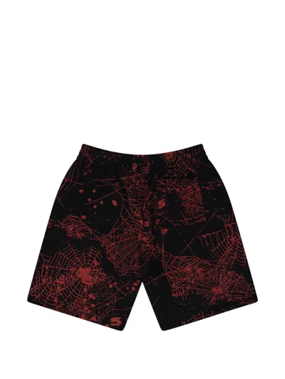 Sp5der Web-print Shorts In Brown