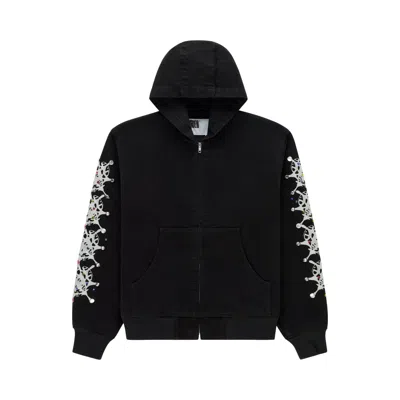 Pre-owned Sp5der Webstone Denim Jacket 'black' | Men's Size Xl