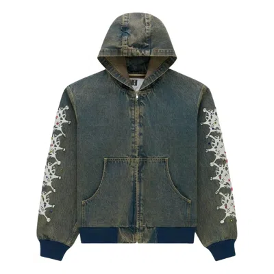 Sp5der Webstone Denim Jacket 'indigo' In Blue