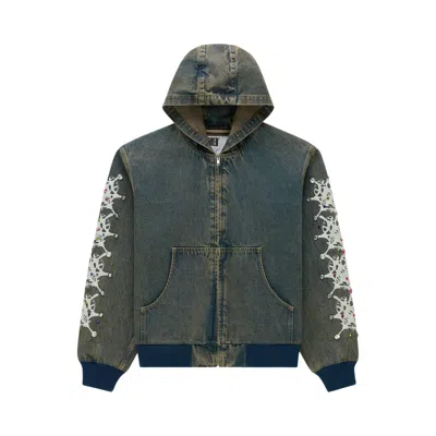 Pre-owned Sp5der Webstone Denim Jacket 'indigo' | Blue | Men's Size M