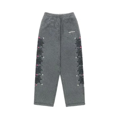 Pre-owned Sp5der Webstone Teddy Fleece Pant 'slate Grey' | Men's Size L In Gray