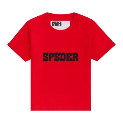 Pre-owned Sp5der Western Logo Baby Tee 'red' | Men's Size M