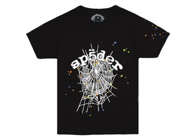 Pre-owned Sp5der Women's Og Web V2 Tee Shirt In Onyx In Black