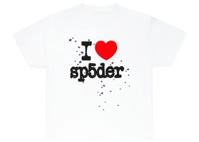 Pre-owned Sp5der Women's  I Heart  Tee Shirt In White