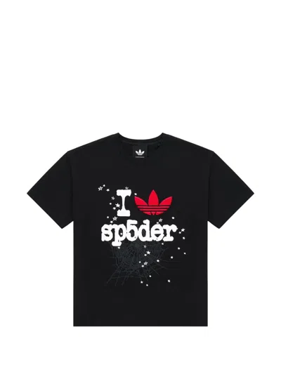 Sp5der X Adidas Graphic-print T-shirt In Black