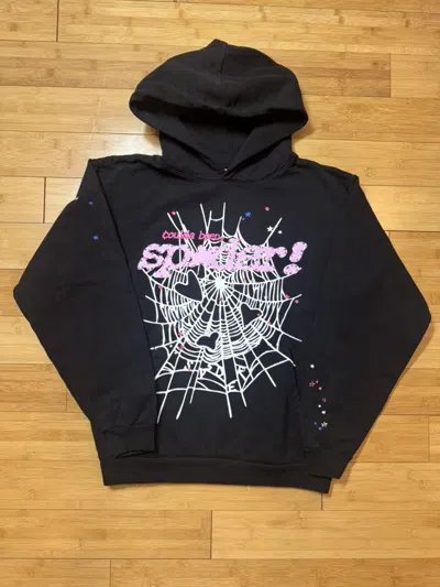 Pre-owned Sp5der X Coula Been Cb Punk V2 Hoodie Owl - Size Medium In Black