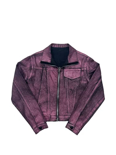 Sp5der X Levi's Metallic-wash Denim Jacket In Purple
