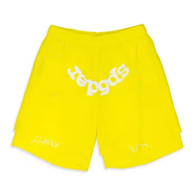 Sp5der Yellow Og Double Layer Sweatshort