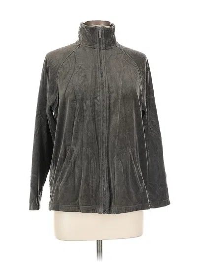 Pre-owned Spa By Chico's Zip Up Hoodie In Gray