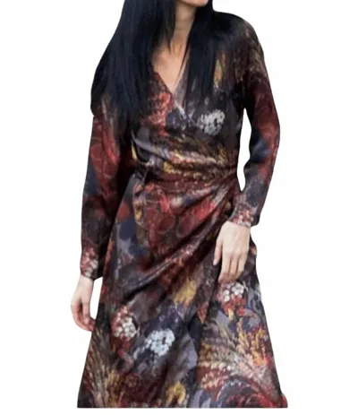 Spa Essentials Midnight Garden Wrap Dress In Multi