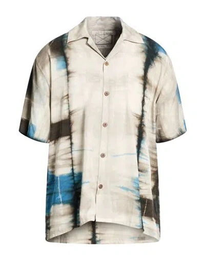 Space Available Man Shirt Beige Size M Cotton In Brown