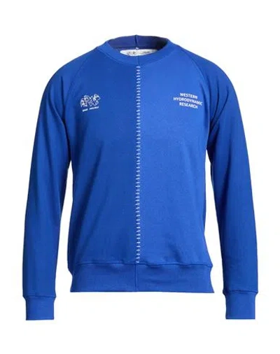 Space Available Man Sweatshirt Bright Blue Size S Cotton