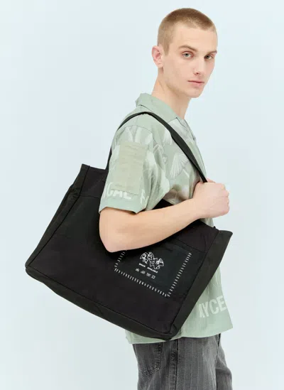 Space Available Patch Pocket Tote Bag In Black