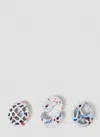 Space Available Set Of Three Symbolism Paperweights In White