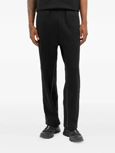 Space Available Topstitched Jersey Trousers In Black