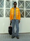 Space Available Utopia Graphic-print Zip-front Jacket In Orange