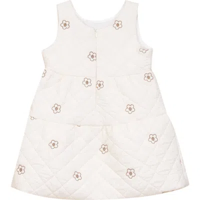 Space Grey Kids'  Back Zipper Quilted Printed Jumper In White