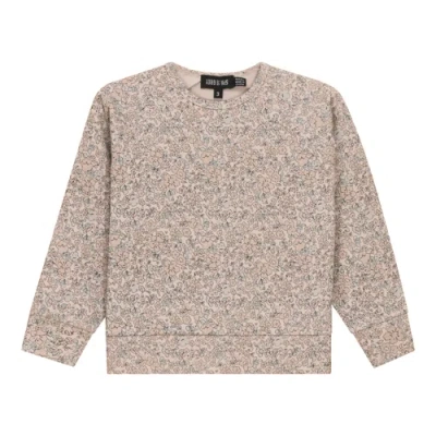 Space Grey Kids'  Floral Printed Long Sleeve Sweatshirt In Multi