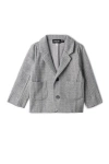 Space Grey Babies'  Herringbone Stretch Blazer In Gray