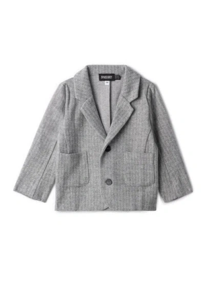 Space Grey Babies'  Herringbone Stretch Blazer In Gray