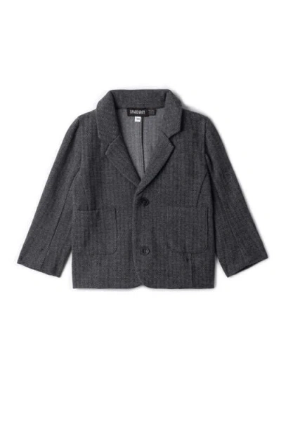Space Grey Babies'  Herringbone Stretch Blazer In Gray