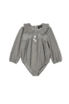 Space Grey Babies'  Herringbone Stretch Bubble Dress In Gray