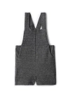 Space Grey Babies'  Herringbone Stretch Overalls In Gray