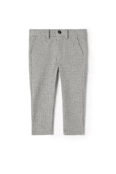 Space Grey Kids'  Herringbone Stretch Pants In Gray