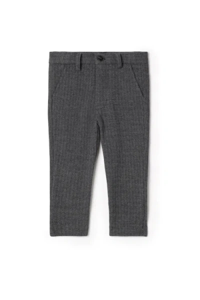 Space Grey Kids'  Herringbone Stretch Pants In Gray