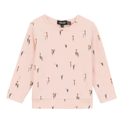 Space Grey Scooter And Tulipe Printed Sweater In Pink