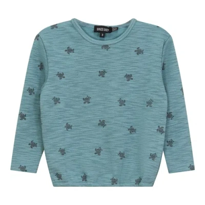 Space Grey Kids'  Turtle Print Pullover Sweatshirt In Blue