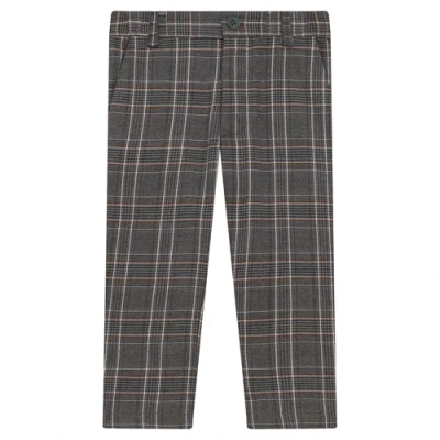 Space Grey Kids'  Woven Plaid Long Pants In Multi