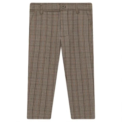 Space Grey Kids'  Woven Plaid Long Pants In Multi