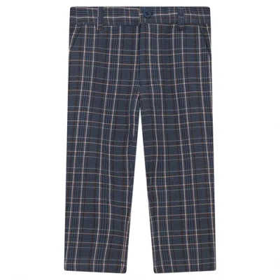 Space Grey Kids'  Woven Plaid Long Pants In Multi