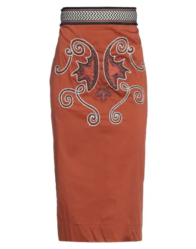 Space Simona Corsellini Midi Skirts In Brown